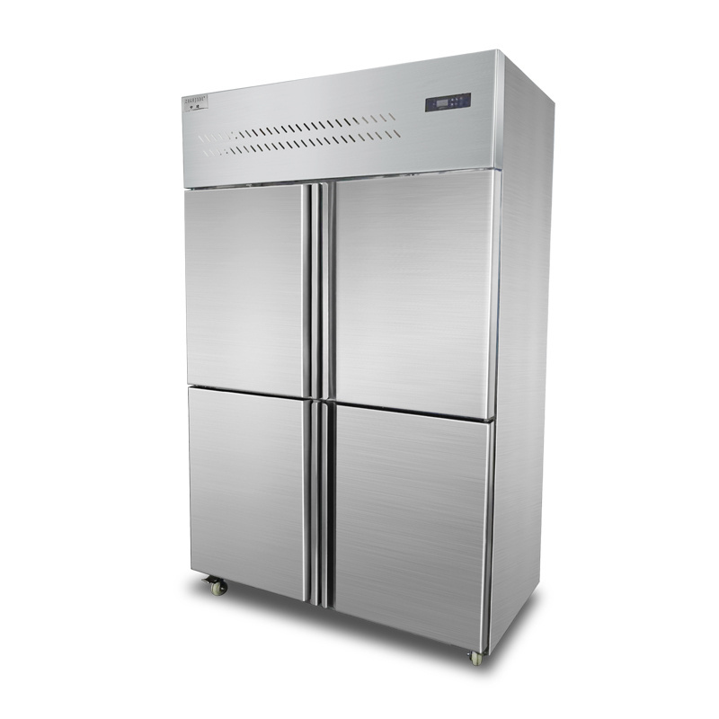 Commercial 4 Doors Upright Cooler Refrigerator 900L Vertical Chiller Refrigerator Fridge