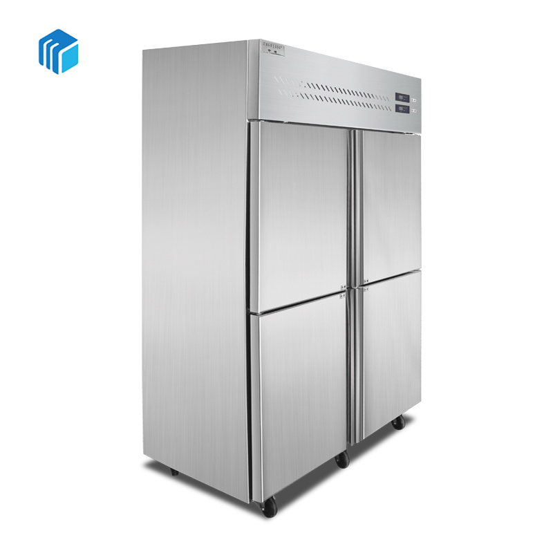 Commercial 4 Doors Upright Cooler Refrigerator 900L Vertical Chiller Refrigerator Fridge