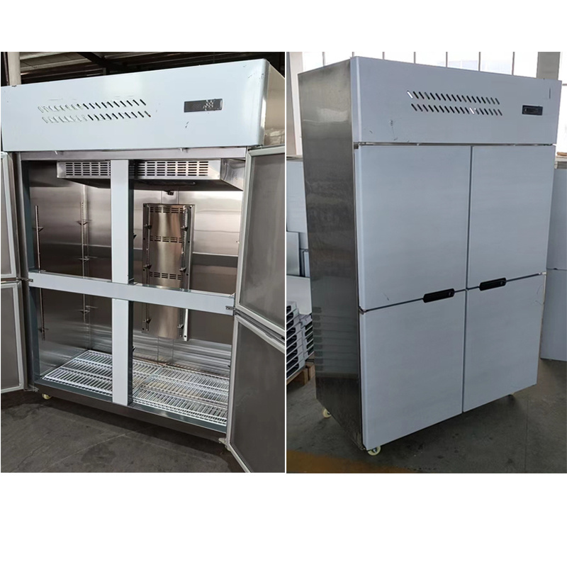 Kitchen 4 Doors Upright Cooler Refrigerator Restaurant 900L Vertical Cooler Refrigerator Fridge