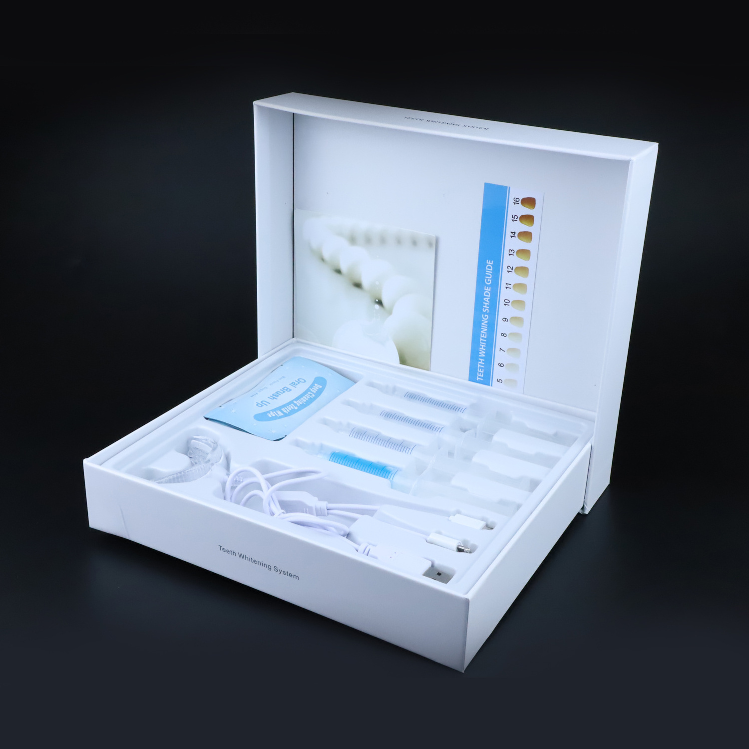 Professional Home Use Teeth Whitening Home Kit With Mini Smart Device Blue Led Light