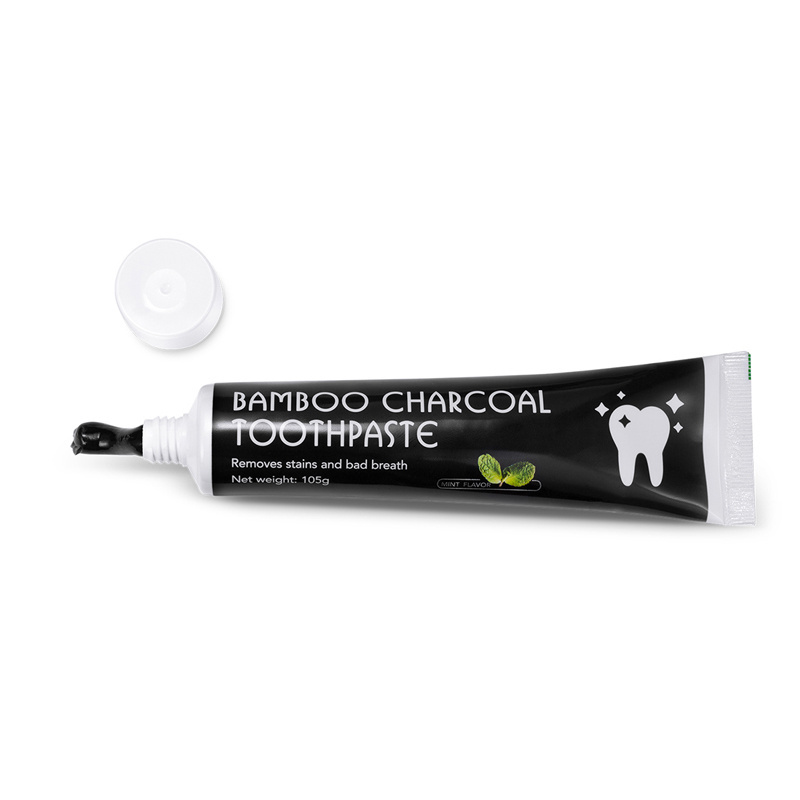 Fluoride free bamboo charcoal toothpaste adult whitening toothpaste Mint black charcoal toothpaste