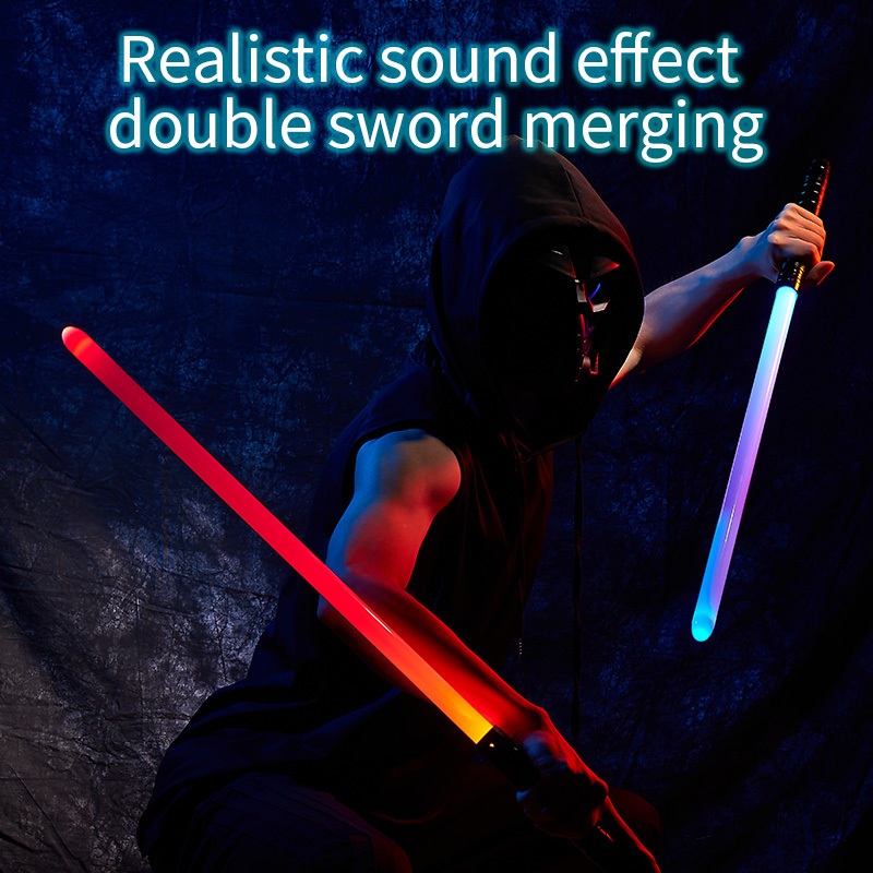 Metal Hilt Laser Sword Dueling Force Lightsaber Toys Light Saber Smooth Swing RGB Led Flashing Light Up Sword For Party