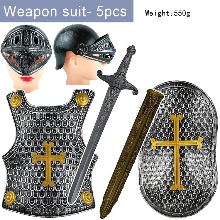 A children plastic  Roman Armour Knight  Medieval  Cosplay Roman warrior toys set Sword, shield and helmet wearable