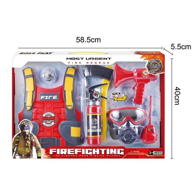 low price Fireman vest suit role-playing  toys set School cosplay  performance fire Extinguisher educational game