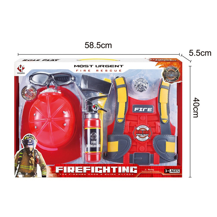 low price Fireman vest suit role-playing  toys set School cosplay  performance fire Extinguisher educational game