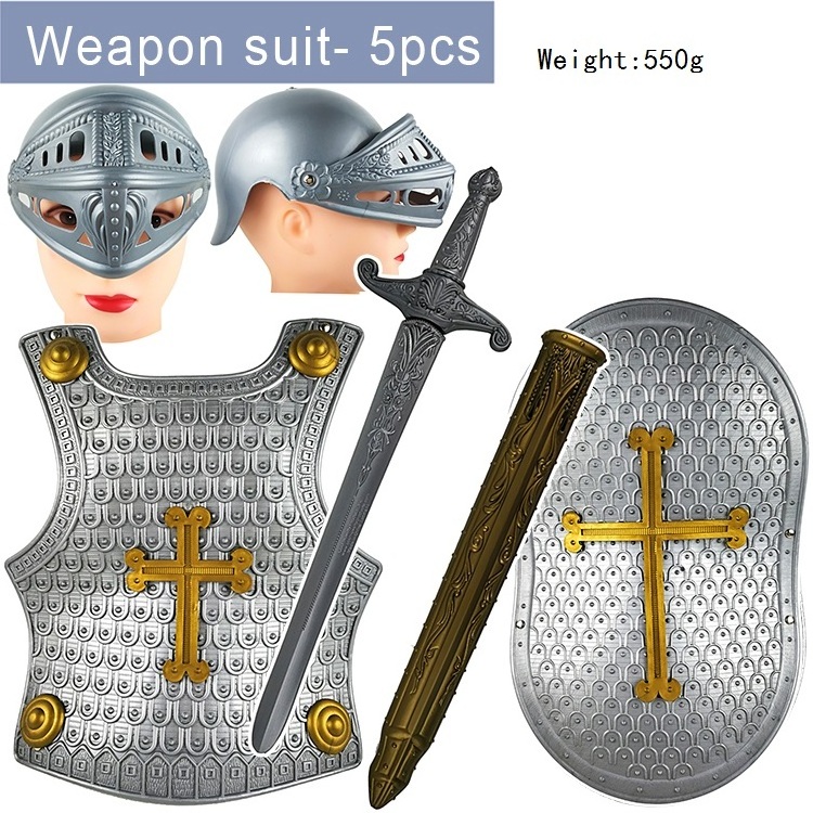 A children plastic  Roman Armour Knight  Medieval  Cosplay Roman warrior toys set Sword, shield and helmet wearable