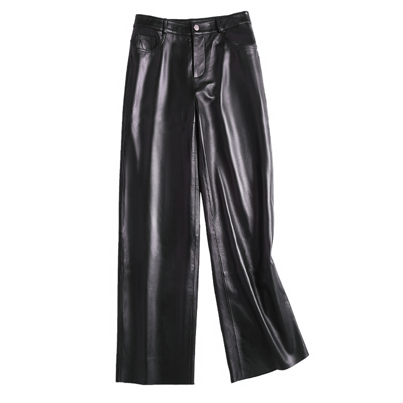 2022 Winter Women Clothes Spring Sexy Stretch Women Long Casual Pencil Pants High Waist Black Leather Pants