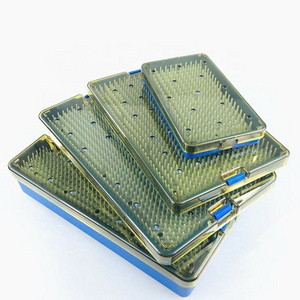 Sterilization Box With Silicone Pad Sterilization Tray With Different Size(S/M/L) For Surgical Instrument