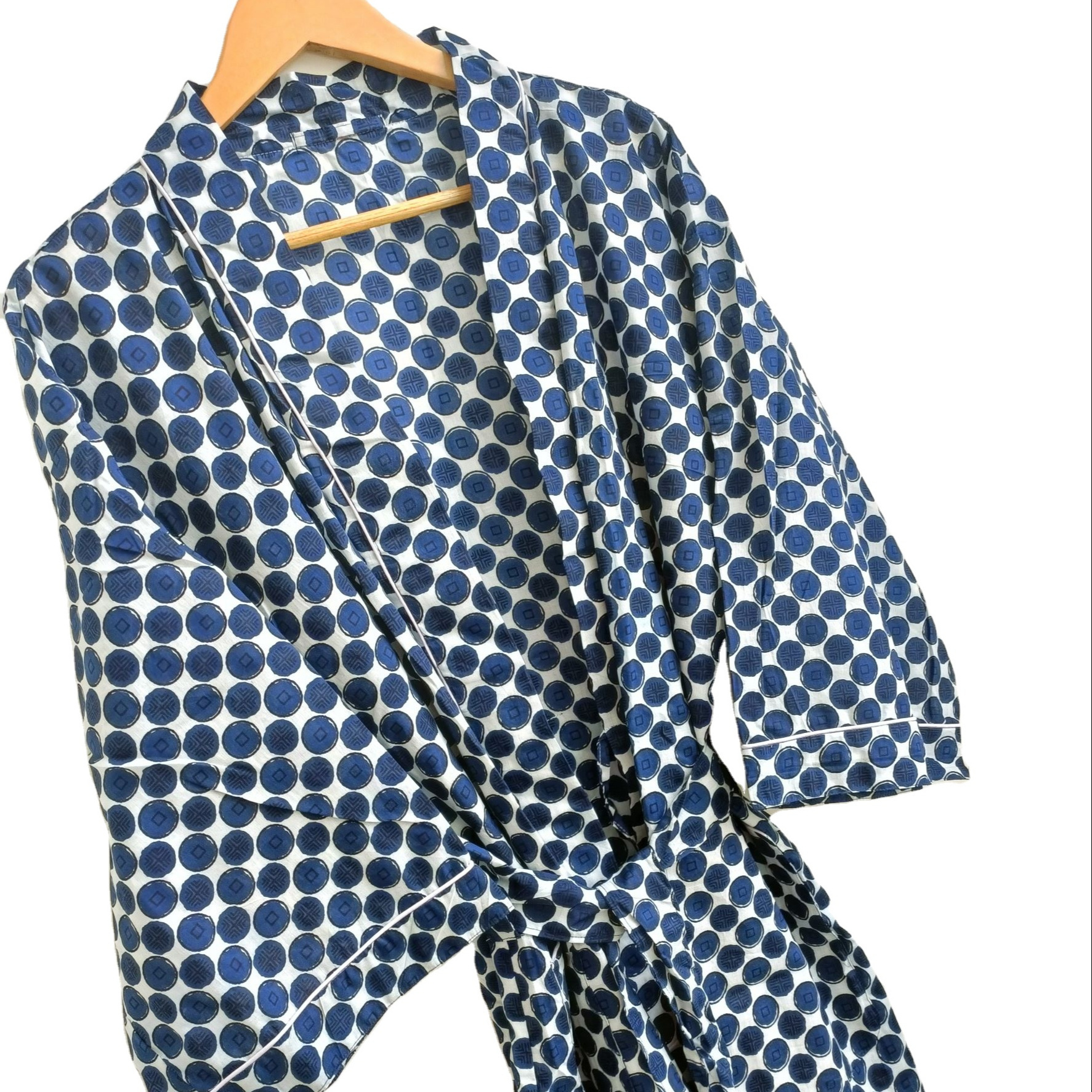 Wholesale Factory Supply Cotton Blue Color Cotton Robe for Women Bath Robe Bridesmaid Robe Womens Sleepwear