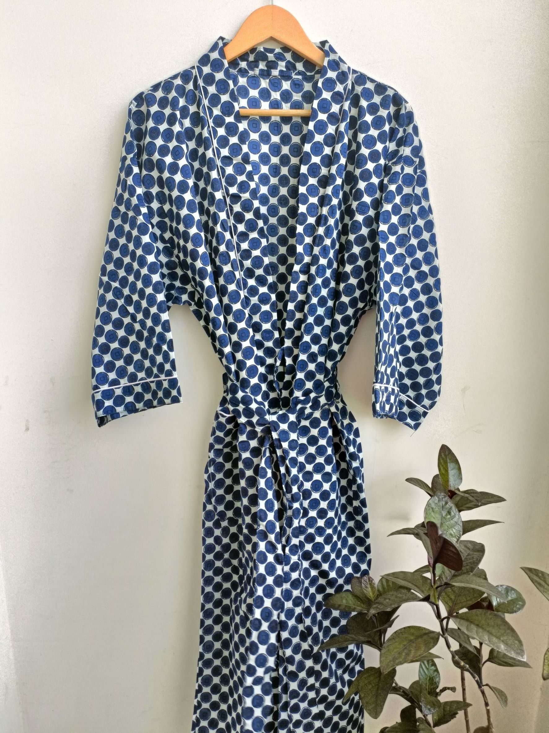 Wholesale Factory Supply Cotton Blue Color Cotton Robe for Women Bath Robe Bridesmaid Robe Womens Sleepwear