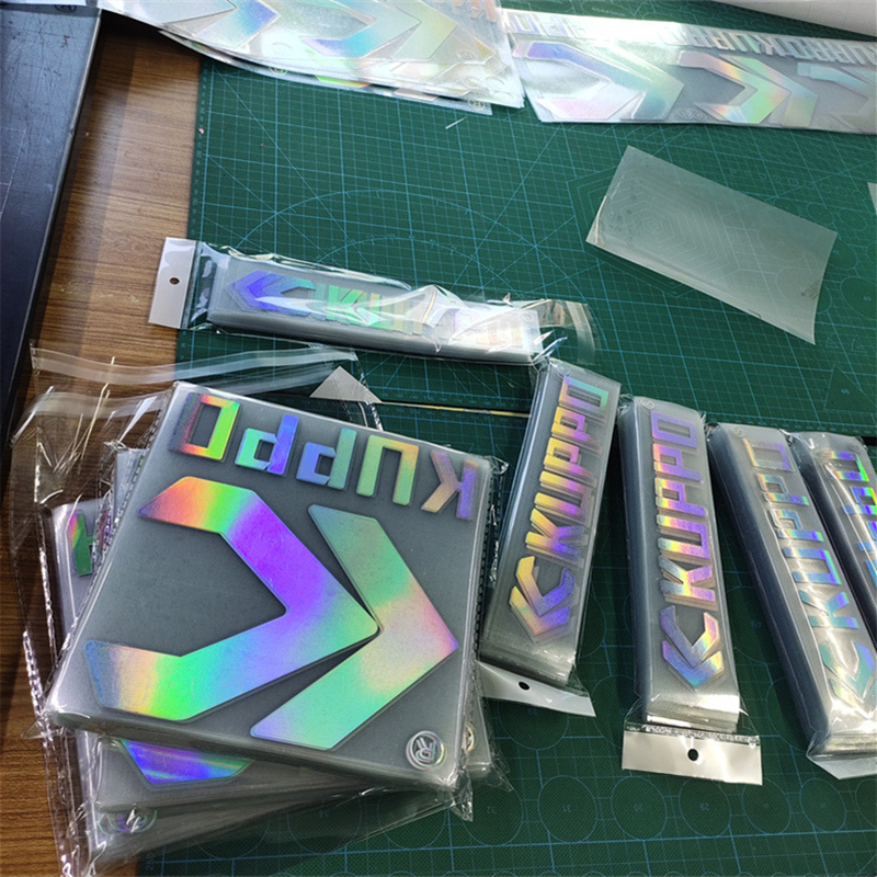 Holographic die cut decal Rainbow vinyl adhesive logo label weatherproof Hologram transfer sticker car custom