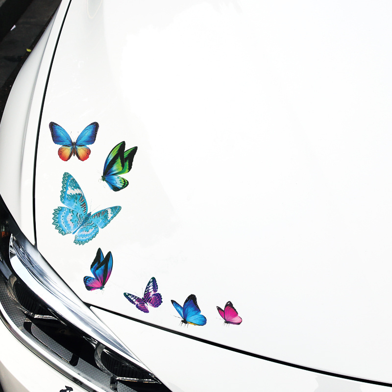 Colourful 3D Butterfly Sticker vinyl transparent decorative decal for car laptop sticker