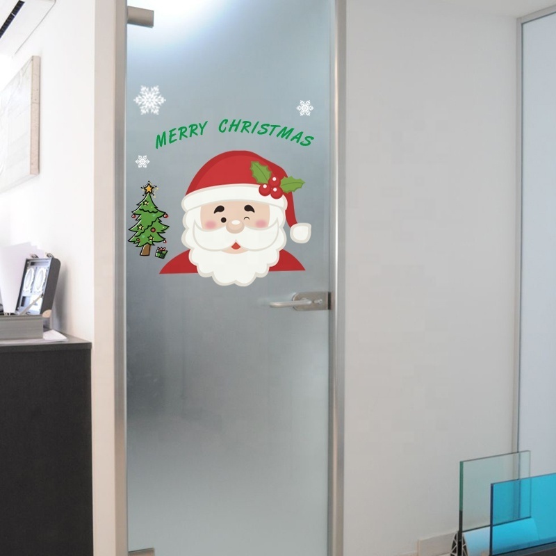 ETIE Hot sale Promotional cheap christmas snowman fridge sticker car and Christmas sticker Santa Claus decoration christmas