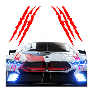 2pcs Monster Claw Marks Headlight Sticker Car Stripes Scratch Decal Vinyl