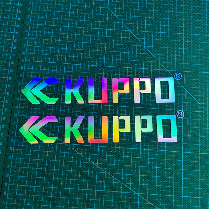 Holographic die cut decal Rainbow vinyl adhesive logo label weatherproof Hologram transfer sticker car custom