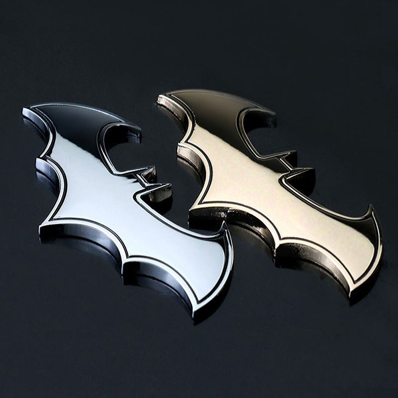 3D ABS plastic chrome 3D bat logo car emblems car labels stickers car , high-end leaf metal car stickers, exterior metal sticker