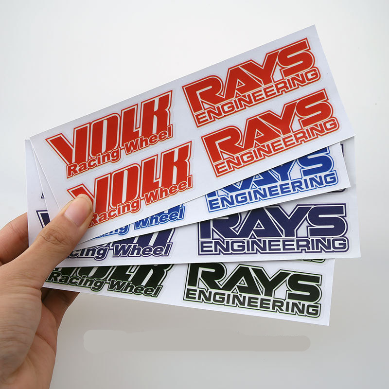 Volk Wheel Hub Sticker Decals Printing Clear Sticker Car Window Custom Rays Racing PVC Service Letter Stickers Letters for Tires