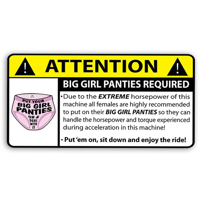 etie 16cm*5cm manufacturers supply Print custom sticker size 6.3inch funny warning danger label car decor sticker label