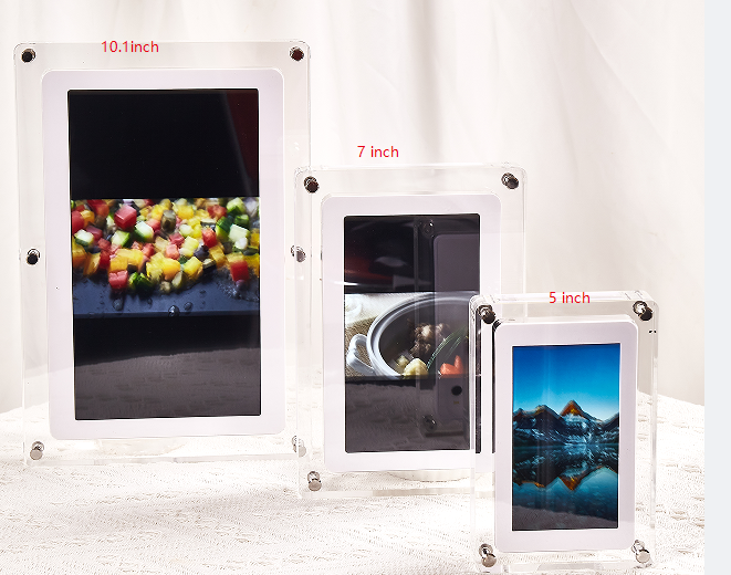 Wholesale transparent digital frames video picture photo frame acrylic