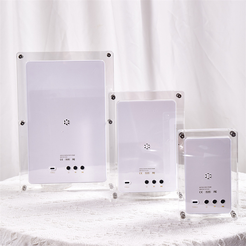 Wholesale transparent digital frames video picture photo frame acrylic