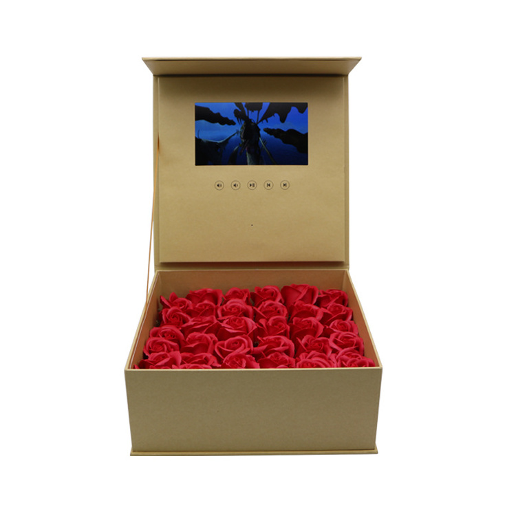 Video gift box  digital  business velvet  invitation card lcd screen gift box