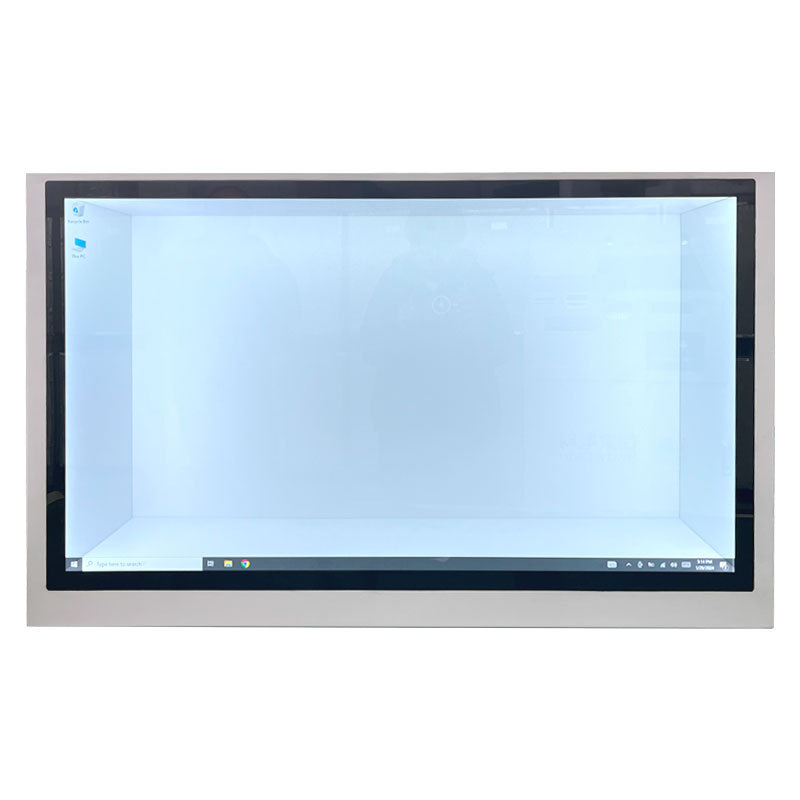 75inch transparent screen for advertising media carousel touch  kiosk high brightness equipmentdigital signage and displays