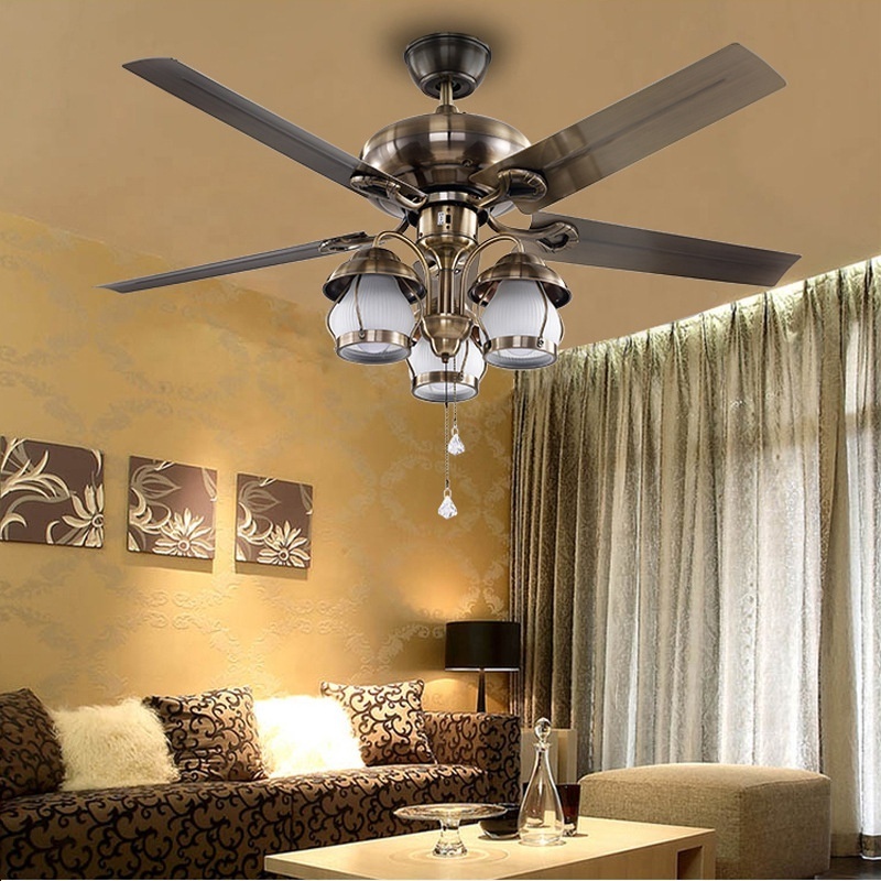 Decorative ceiling fan with led light chandelier ceiling fan light 52 inch fan lamp ETLF0012