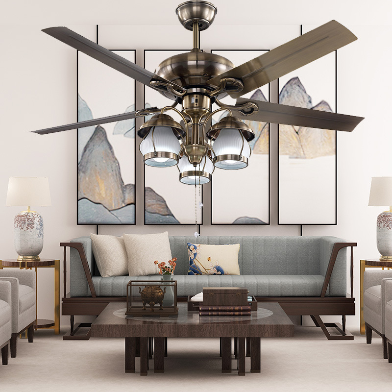 Decorative ceiling fan with led light chandelier ceiling fan light 52 inch fan lamp ETLF0012