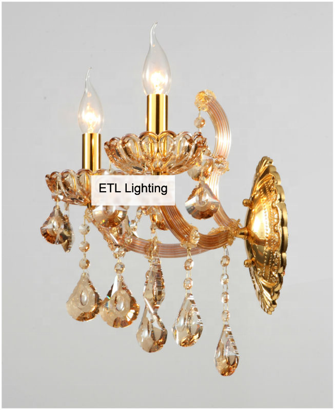 Luxury Crystal Wall Lamp Fancy Villa Indoor Wall Lights Bedroom Beside Wall Lamp