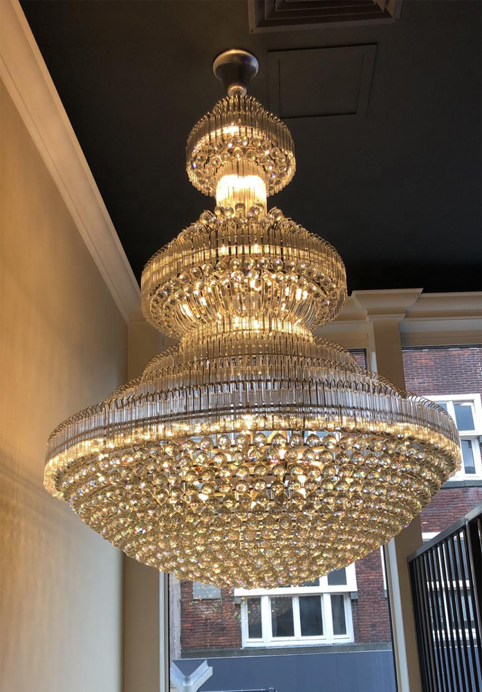 Modern Gold LED Luxury Chandeliers Large Crystal Chandelier For Banquet Hotel