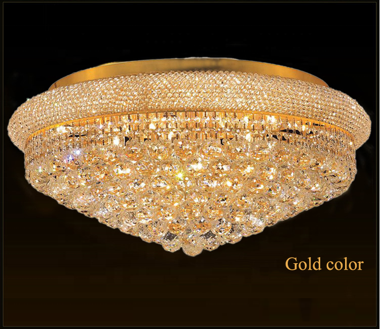 Wholesale Flush Mount Hotel Villa Crystal Ceiling Lamp Banquet LED Chandelier Ceiling Light