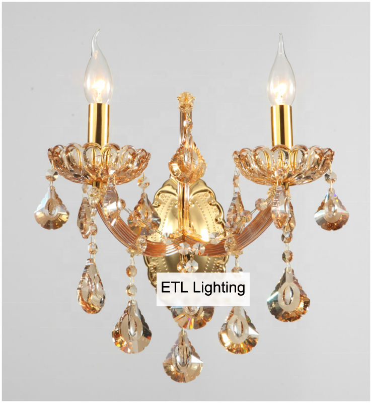 Luxury Crystal Wall Lamp Fancy Villa Indoor Wall Lights Bedroom Beside Wall Lamp