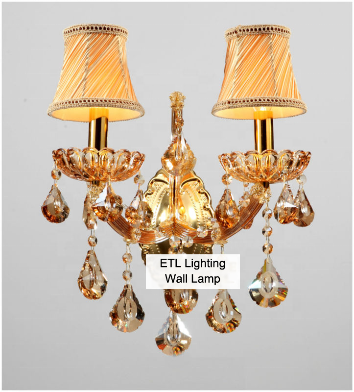 Luxury Crystal Wall Lamp Fancy Villa Indoor Wall Lights Bedroom Beside Wall Lamp