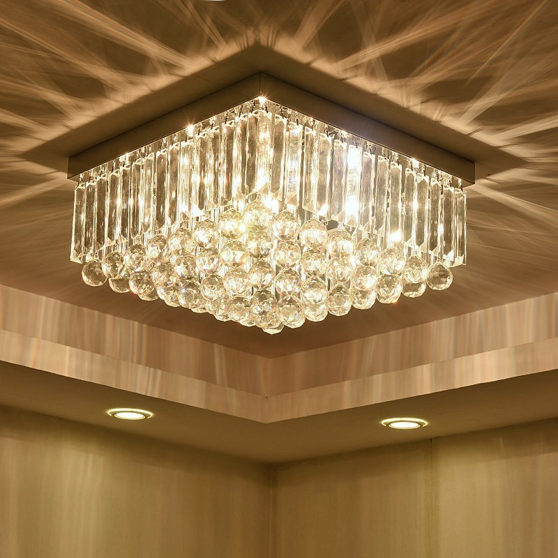 contemporary modern indoor square small crystal ceiling chandelier lights  ETL60430