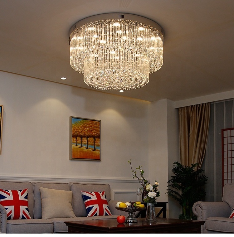 LED surface mounted crystal ceiling lights fancy round ceiling lamp lights for home ETL60357