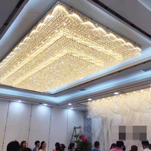 Custom Hotel Villa K9 Large Wedding Modern LED Crystal LED Ceiling Lighting Banquet Chandeliers Ceiling Light