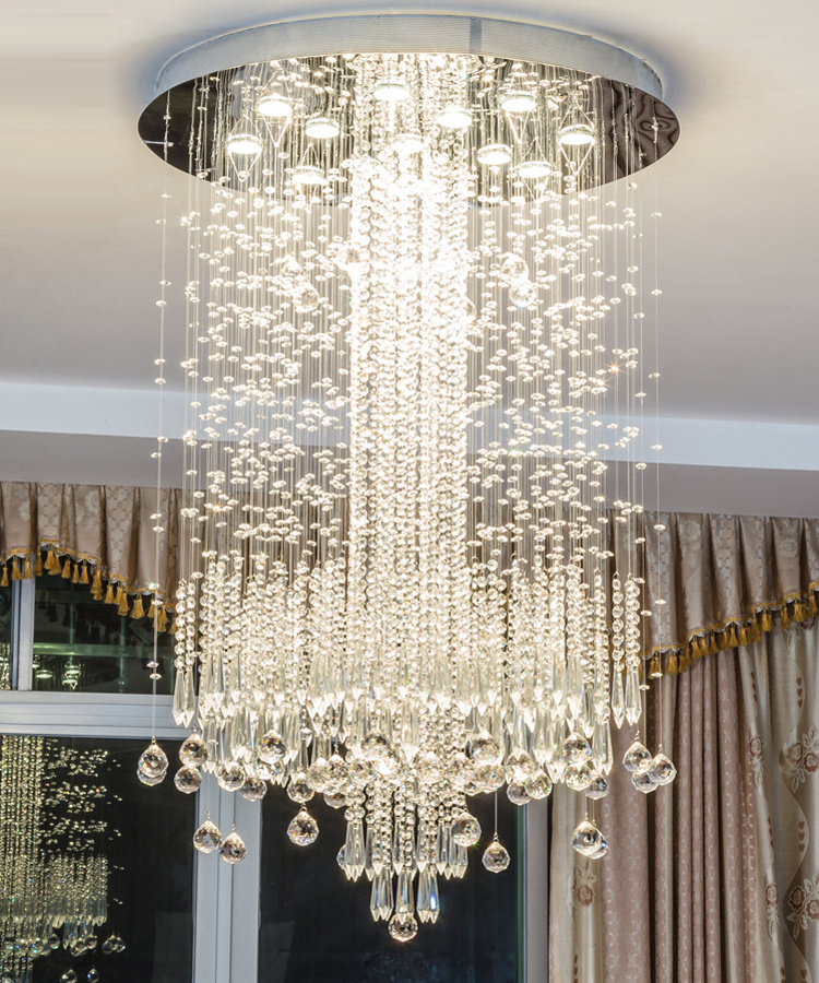 Modern Chandelier lighting low ceiling beads chain luxury lighting k9 crystal chandelier for hotel ETL82103