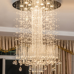 Modern Chandelier lighting low ceiling beads chain luxury lighting k9 crystal chandelier for hotel ETL82103