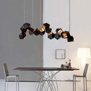 Modern Decorative office hanging industrial lighting Geometric black pendant light ETL89078