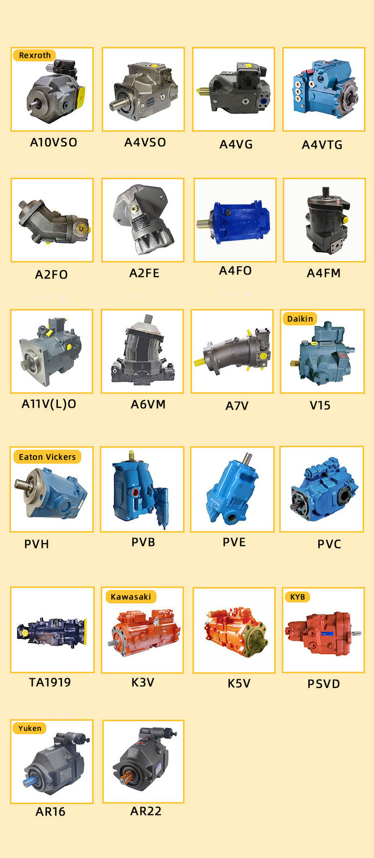 Wheel Loader OEM component hydraulic axial transmission piston pump, eaton vickers TA1919V TA1919V10 TA1919V20 double pump