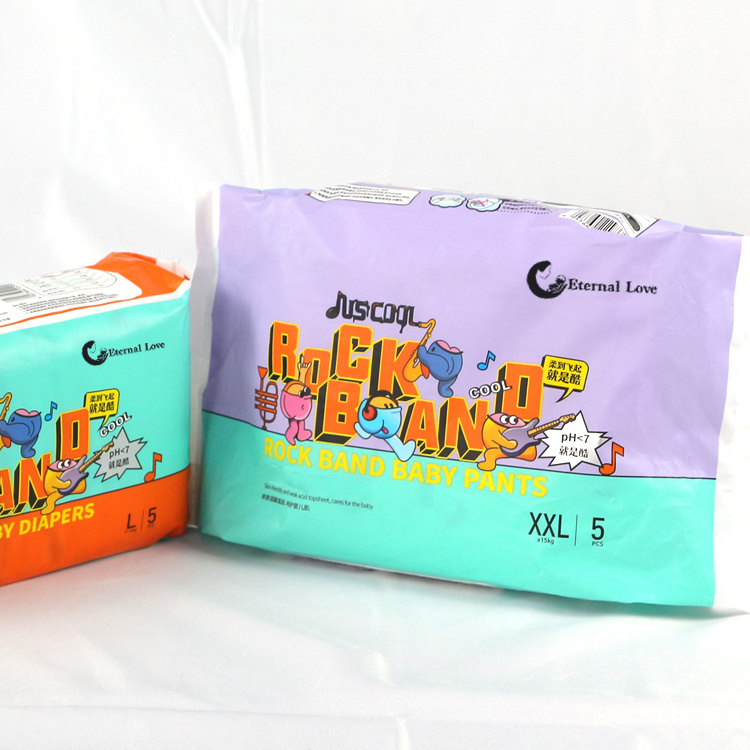 Customized brand organic ultra-dry training pants diapers manufacturer pull up diapers baby diaper packaging