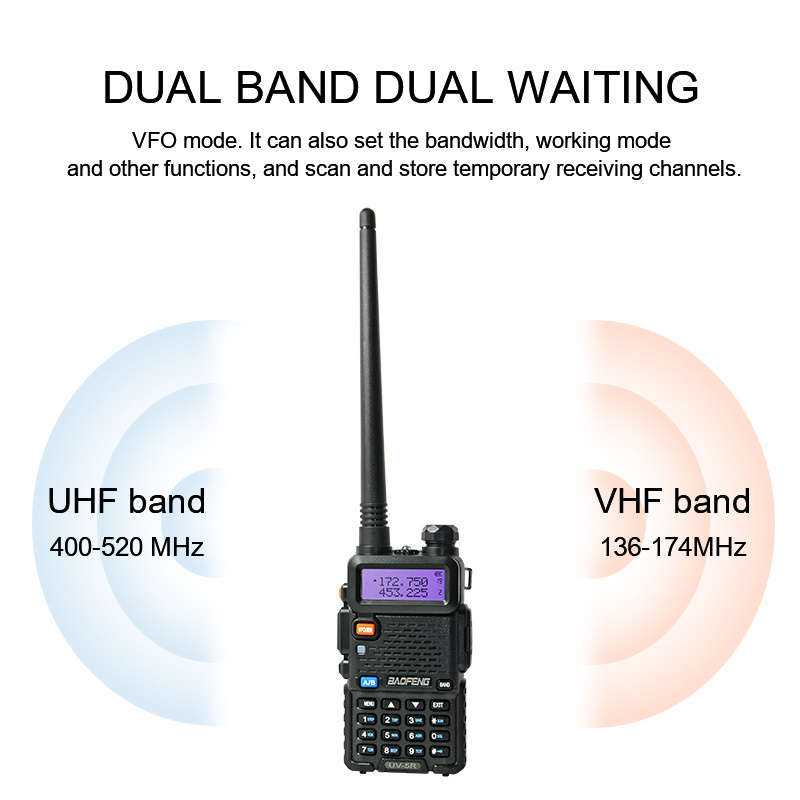 Baofeng High quality VHF UHF dual band handy two way radio UV-5R Ham radio for commercial