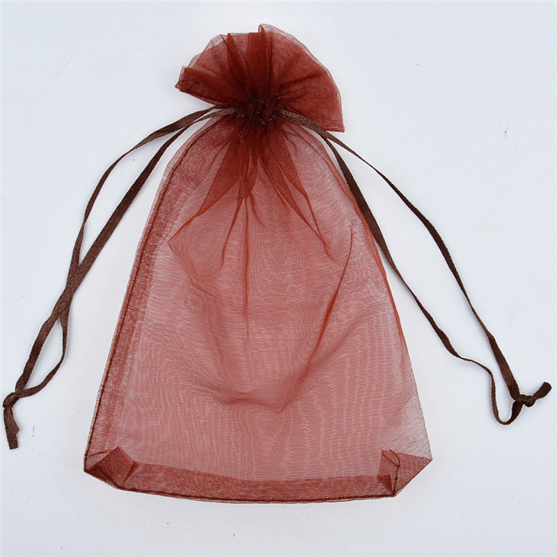 Mesh Organza Pouches Candy Bags 9x12/10x15 Red Sheer Organza Gift Bag With Ribbon Bow Drawstring Organza Bag For Cosmetics