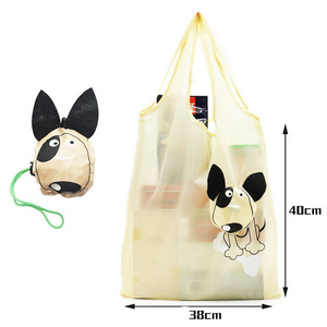 Animal Shape Dog Cat Folding Portable Reusable Shopping Bags Grocery Tote Bags Ripstop Geometric Fashion Recycling Bags