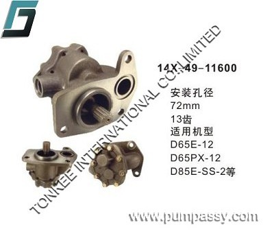 High quality hydraulic parts D65E-12 D65PX-12 D85E-SS-2 gear pump dozer Steering pump 14X-49-11600