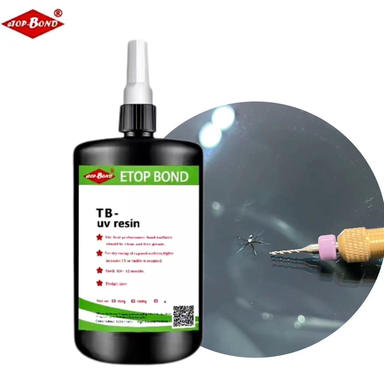 2024 New product toughness good UV glass repair adhesive suitable automotive windshield crack repair