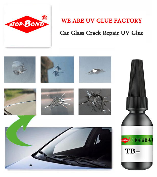 2024 Top quality non yellowing curing fast high transparency  car glass repair UV glue  glass crack repair