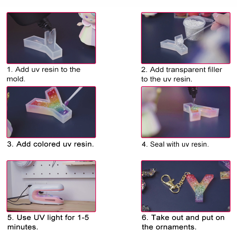 Top quality curing fast self defoaming silicone mold glue for epoxy resin alphabet DIY jewelry making