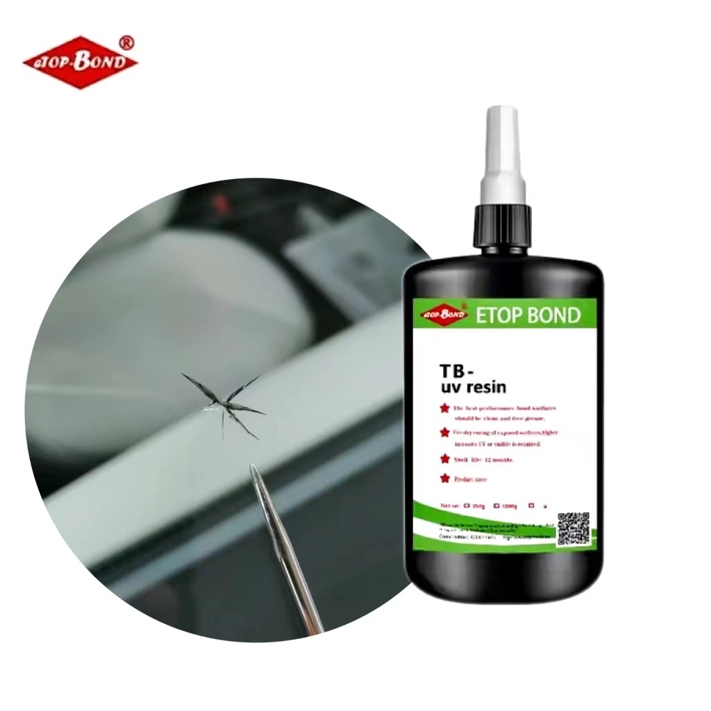 High quality new product sale non yellowing  UV  auto glass repair adhesive glass corns crack repair