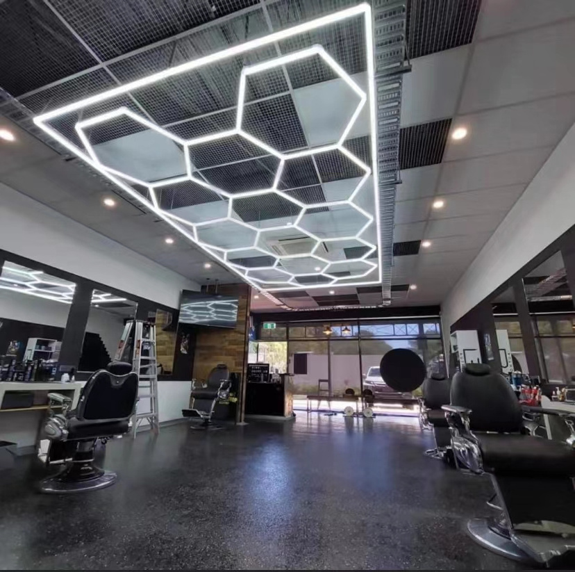 E-top Innovative Lighting The Perfect Way To Attract More Customers Led Hexagon Barber Light Ceiling